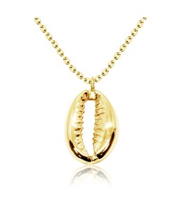 Gold Plated Shellfish Design Silver Necklaces SPE-3531-GP